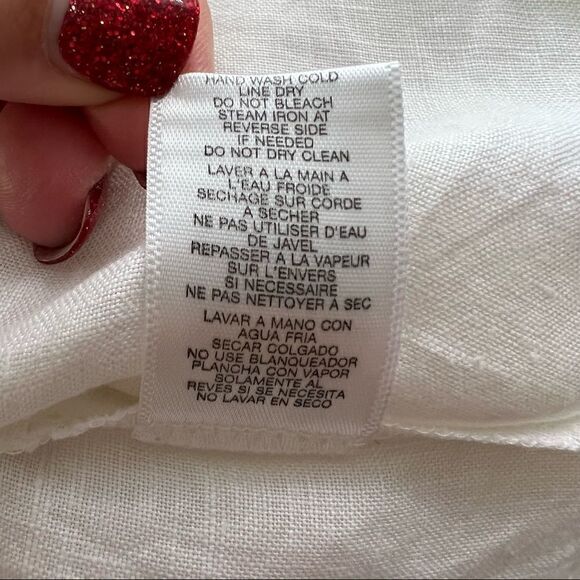 MICHAEL Michael Kors Boho White Linen Tunic Gold Seed Beads Small - Picture 7 of 7